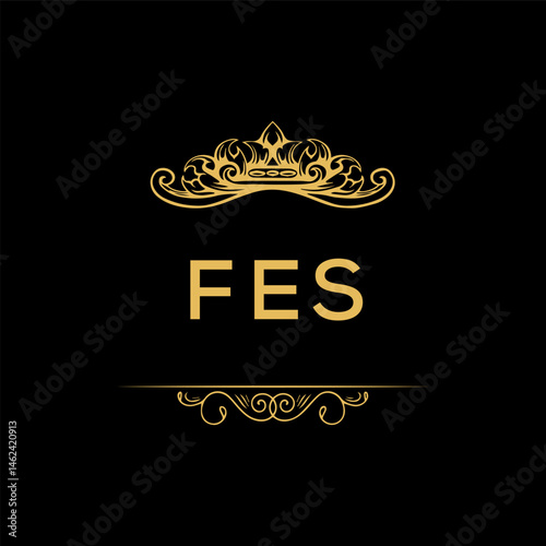 FES letter logo creative design with vector graphic,
