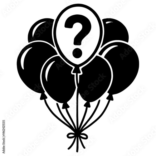 Bunch of Balloons with Question Mark Illustration - Celebration Mystery