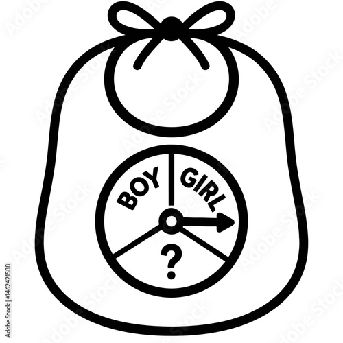 Baby Bib with Gender Reveal Spinner Illustration