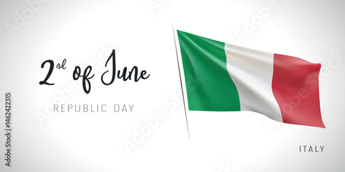 Italy republic day vector banner, greeting card