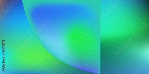 Abstract colourful green and blue light design with a rainbow pattern creates an artistic abstract backdrop