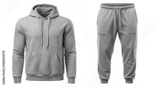 Gray hoodie and sweatpants set for men