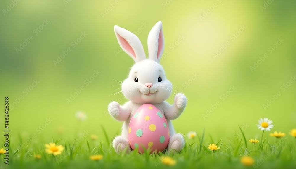 Obraz premium easter bunny and easter eggs