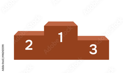 Sport podium with numbers. Vector illustration