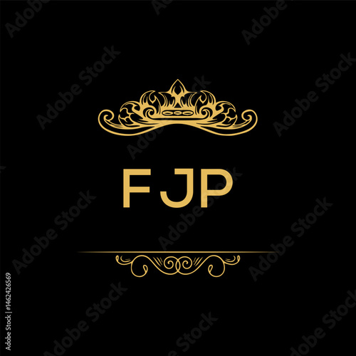 FJP letter logo creative design with vector graphic,