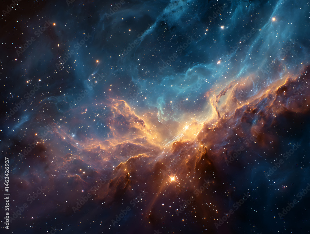 Fototapeta premium Outer Space Background with Galaxies and Nebulas