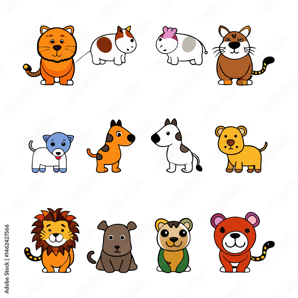 Fototapeta premium some animal icon design illustration 