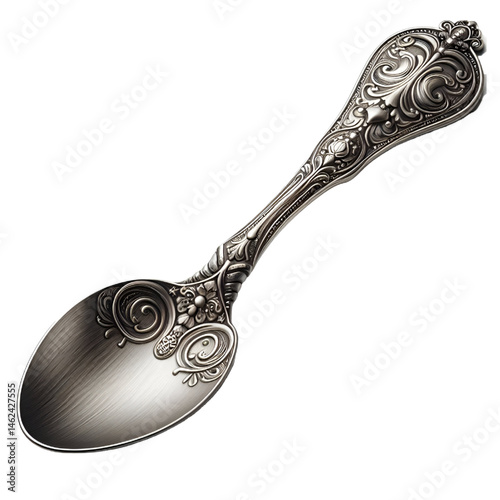 Antique spoon isolated on white background