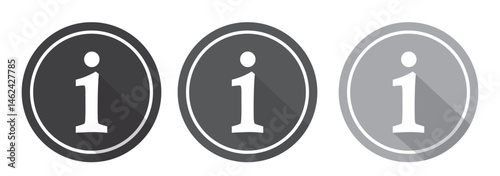 Info icons set. Information icon on isolated on white background. Black info button. Info symbol. Vector EPS 10
