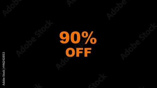 90% OFF Text animate business footage background. Video animation for discount 90% off, suitable for business promotion.