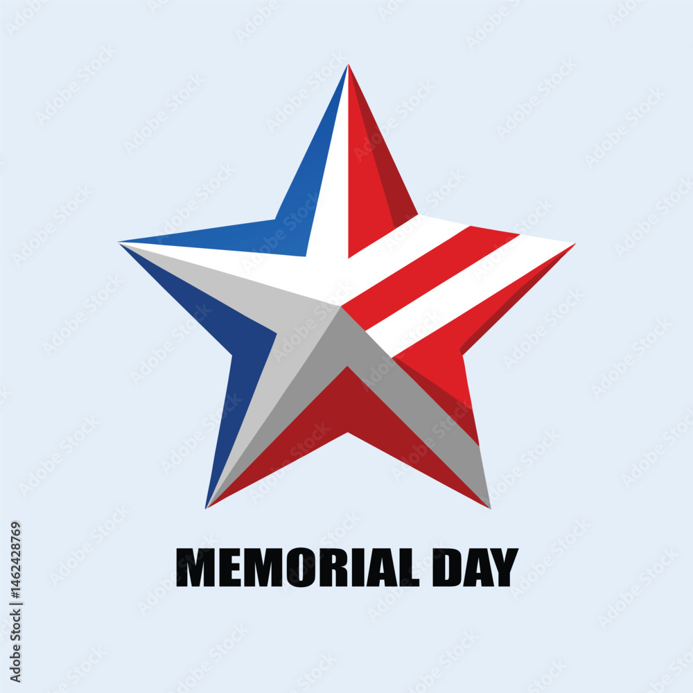 Obraz premium Patriotic Star Memorial Day Design