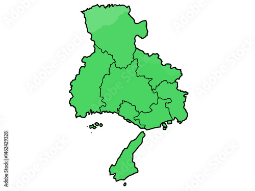 少しゆるい兵庫県地図 地域分け 近畿 西日本