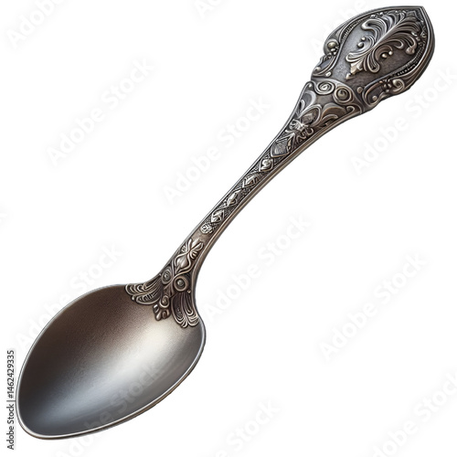 Antique spoon isolated on white background