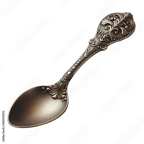 Antique spoon isolated on white background