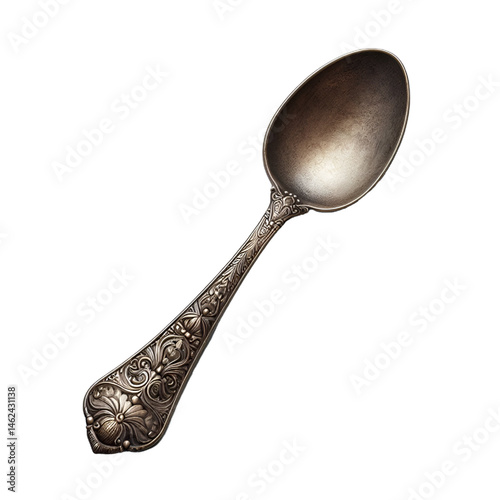 Antique spoon isolated on white background