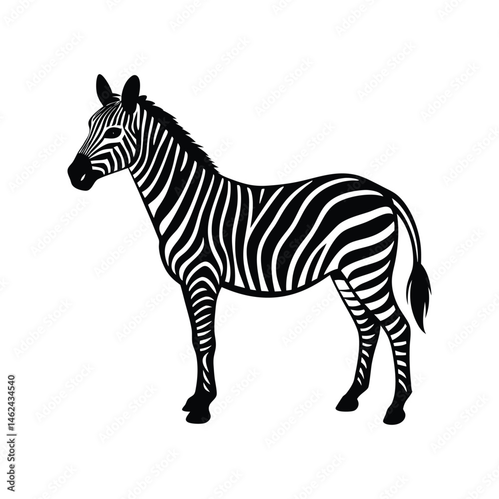 Obraz premium A zebra silhouette vector art illustration