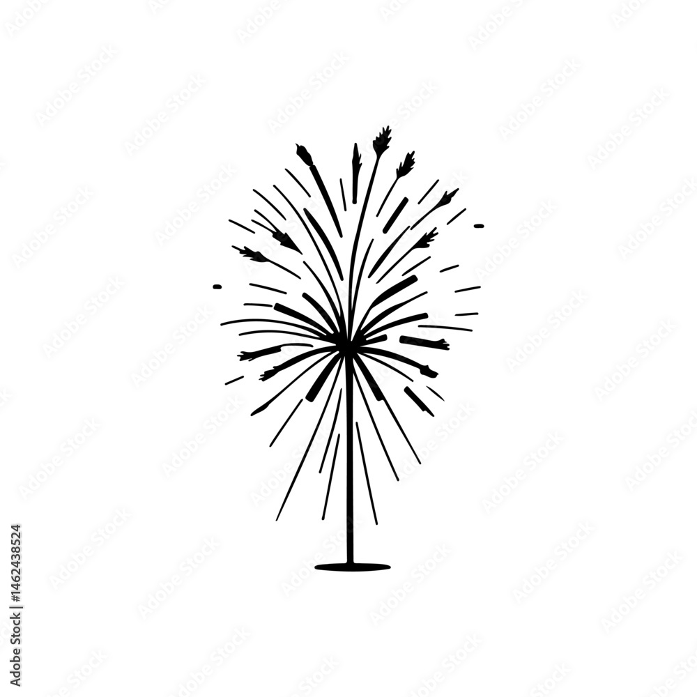 Naklejka premium Minimalist depiction of an abstract floral explosion, elegant design element