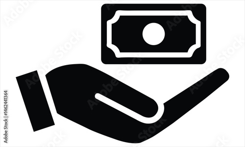 Cash receiving icon sign
