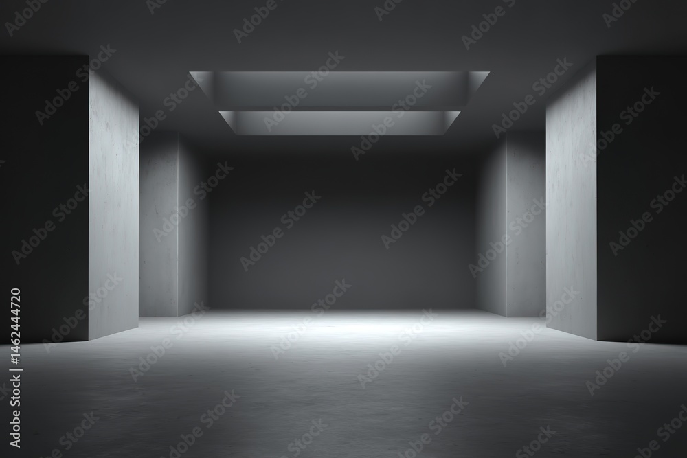 Minimalist grey empty room studio with smooth gradient wall perfect for product display and photography Minimalist grey empty room studio with smooth gradient wall perfect for product display and photography