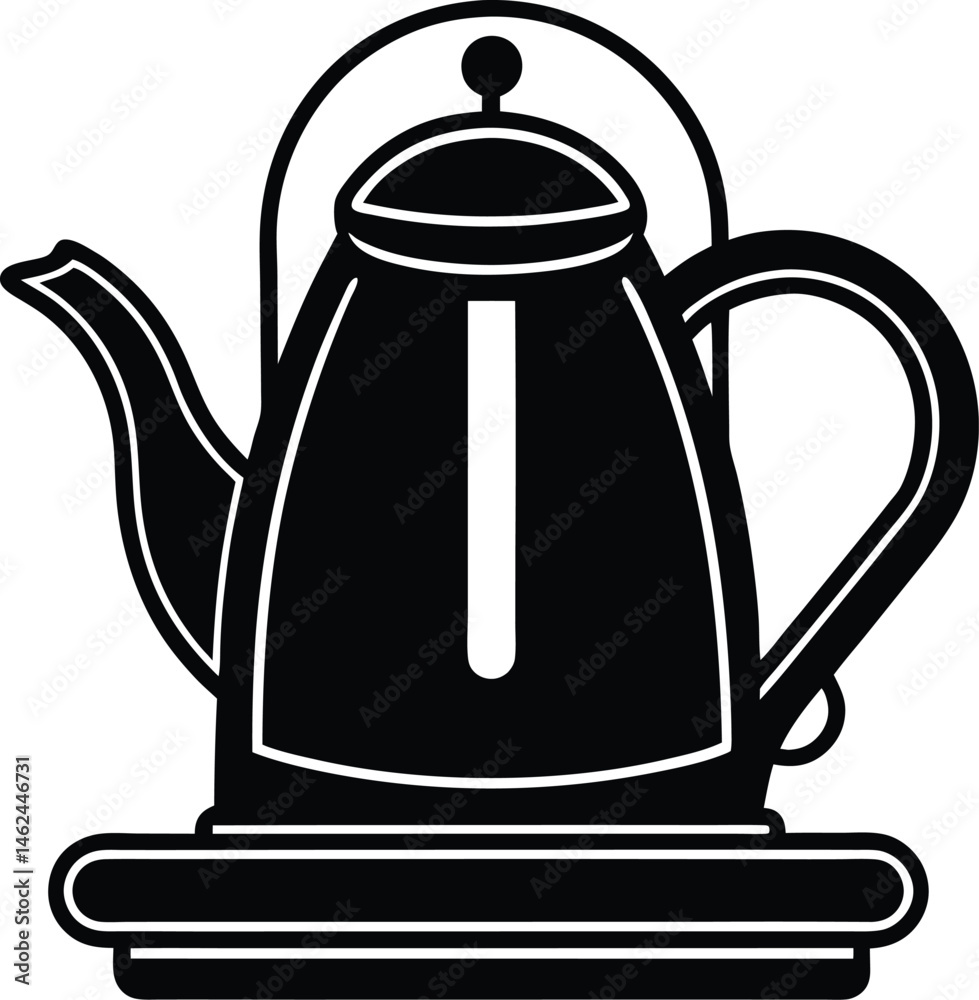 Fototapeta premium Electric teapot with flavor infusion tray silhouette