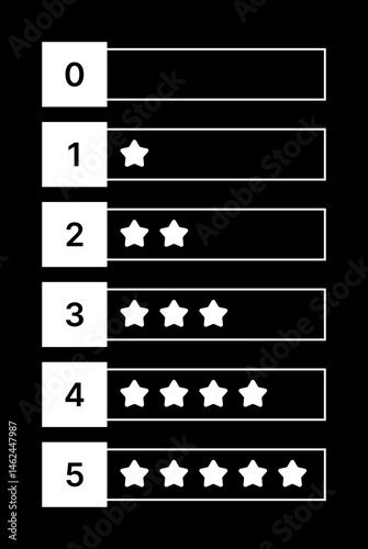 Star Rating Icon Set - Flat Vector Badges 0-5 Stars