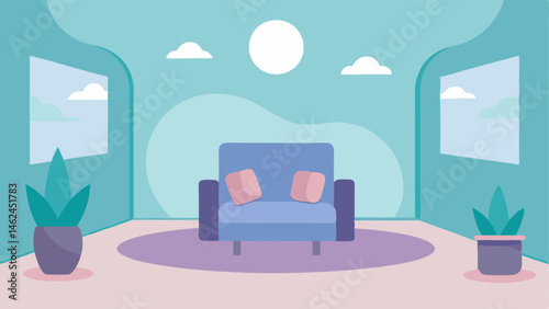 Mental Health Support Corner A serene private area within the clinic designed for mental health consultations featuring soothing colors and comfortable seating.