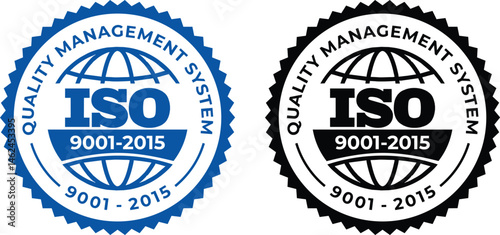 ISO 9001:2015 Certified Symbol Quality Assurance Logo & Certification Vector	
