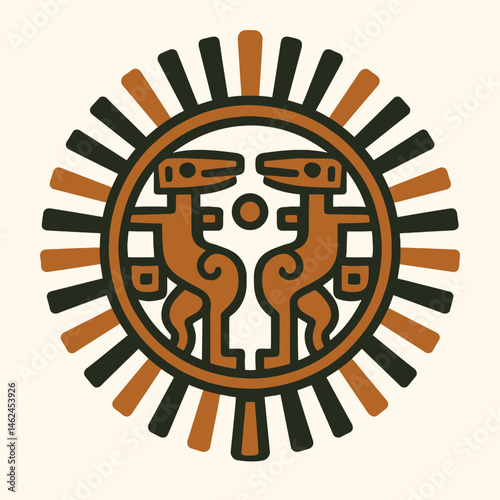 Tribal sun worshipper icon 