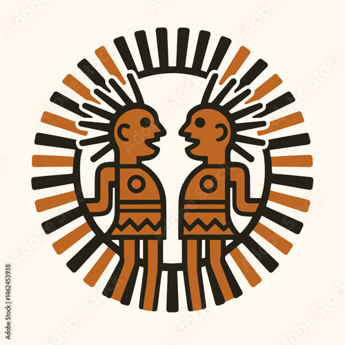 Tribal sun worshipper icon 