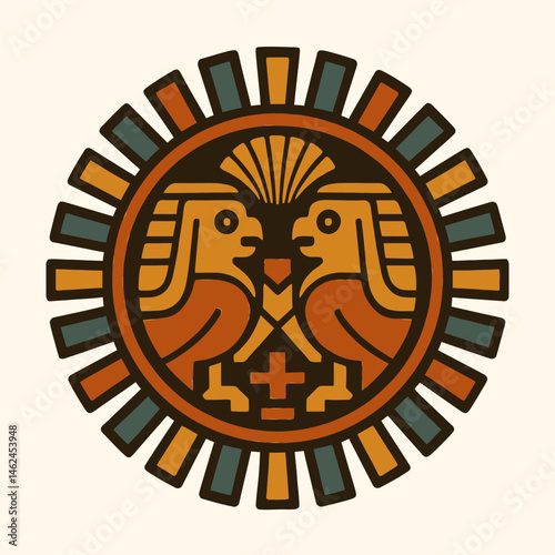 Tribal sun worshipper icon 