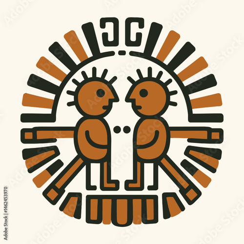 Tribal sun worshipper icon 
