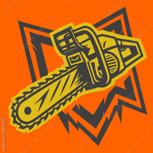 Chainsaw Vector Illustration with Bold Graphic Style