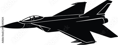 F16 Falcon Jet Fighter Silhouette Aviation Art