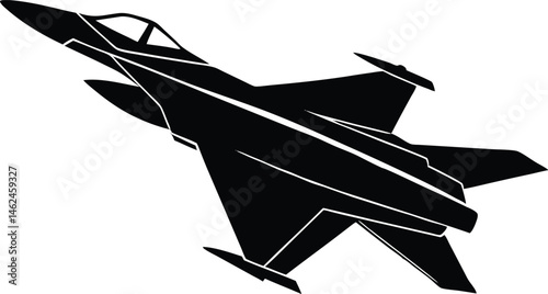 Silhouette Fighter Jet F16 Falcon Military Air