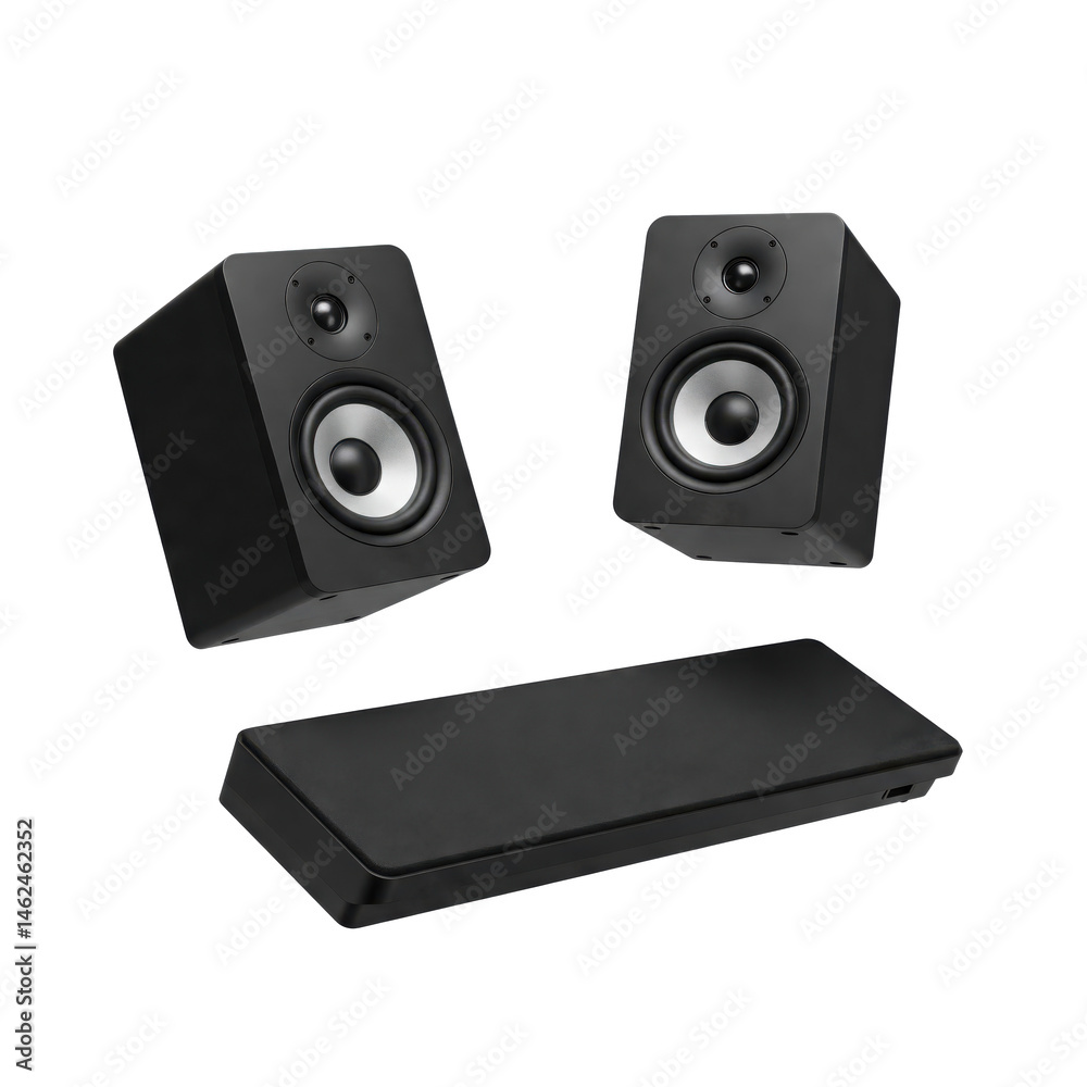 Obraz premium compact desktop speaker set in black