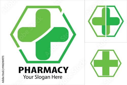 Vector Logo Illustration Pharmacy Colorful Style. Suitable for your design need, logo, illustration, cross