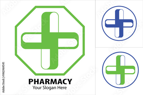 health logo with color and cross symbol. ambulance hospital