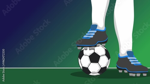 feet passing the ball like training with copy space area