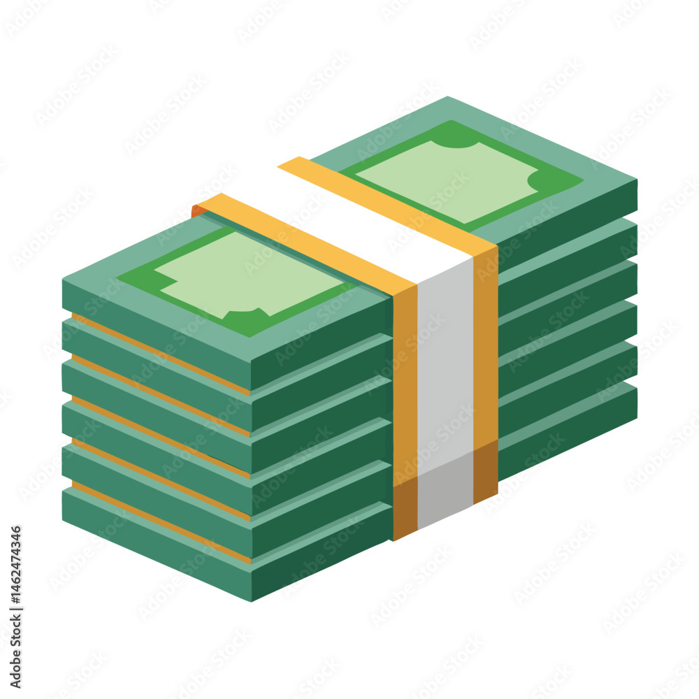 Stacks of crisp hundred-dollar bills secured with bands on white background Stacks of crisp hundred-dollar bills secured with bands on white background