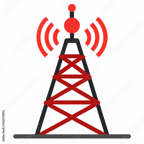 mobile network tower antena vector icon on white background