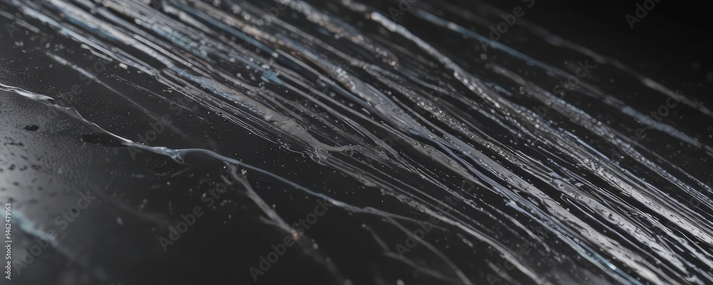 Close-up of glossy paint streaks, mimicking sliding movement, drips, macro, smears