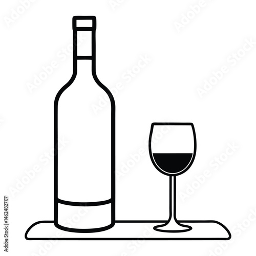wine bottle and glass