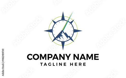 North star logo template. Compass Logo design idea.