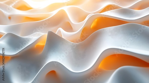 a close up of a white and orange wave