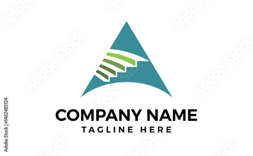 Latter A Triangular shape Company Logo Template.