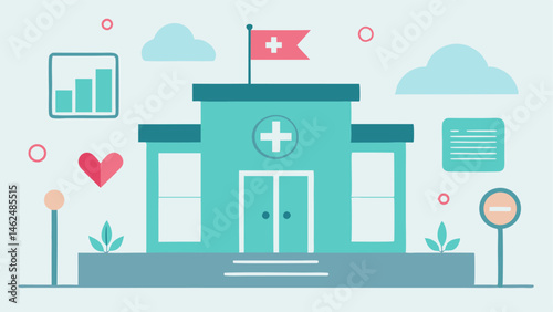 Resource Accessibility An illustration of a mental health clinic with clear signage and symbols indicating accessibility features such as ramps braille menus and wheelchairfriendly