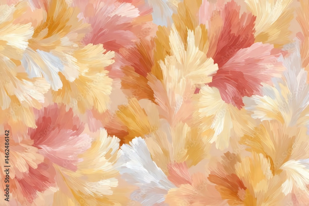 Fototapeta premium Colorful Abstract Floral Design with Soft Pastel Hues and Brushes