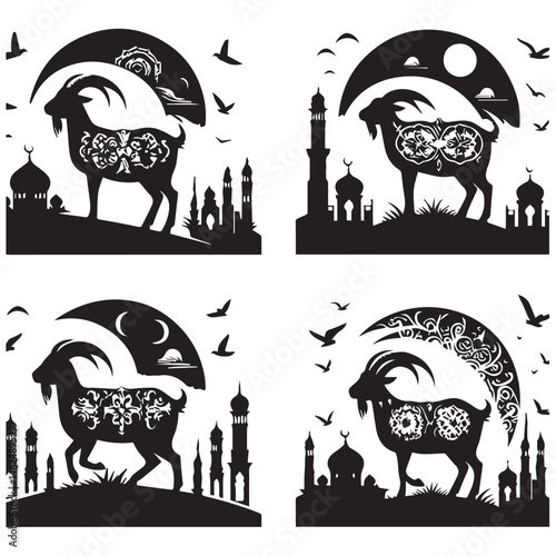 Eid Al-Adha Goat Silhouette