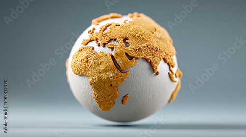 AI-Powered Visualization of a Digital Globe with Detailed Data Representation and Unique Textures