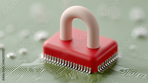 Digital Visualization of a Glowing Padlock on a Circuit Board Symbolizing AI-Assisted Security and Data Protection